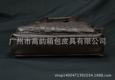 广州高韵箱包皮具工厂大量现货提供男士全牛皮单肩手提包Y7088-1#